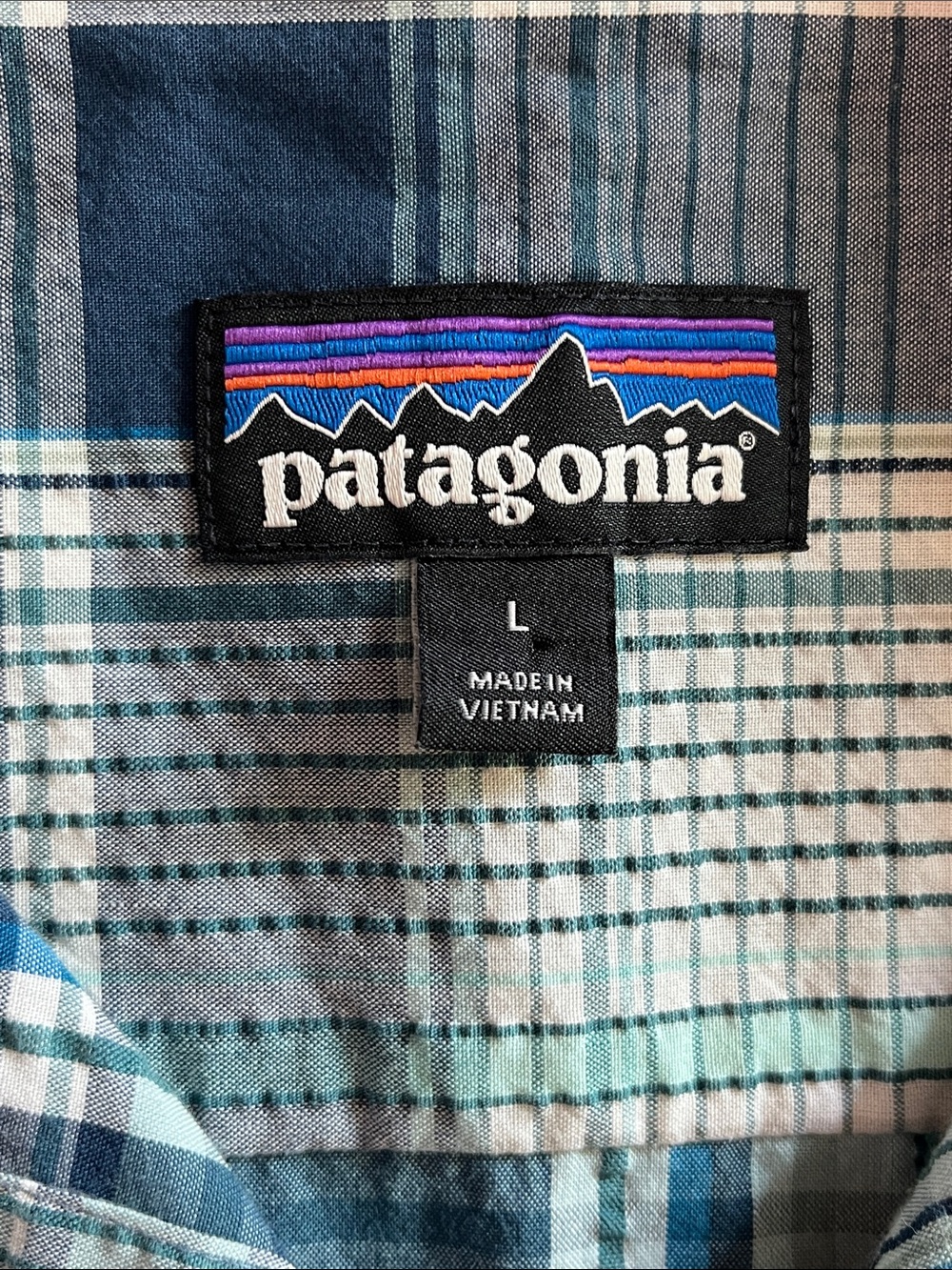 Patagonia Worn Wear Eco Plaid Hiking Trail Shirt Organic Cotton Poly Men’s M - Picture 7 of 11